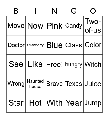 ASLHS Bingo Card