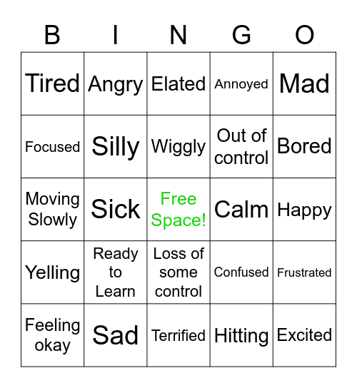 Zones Bingo Card