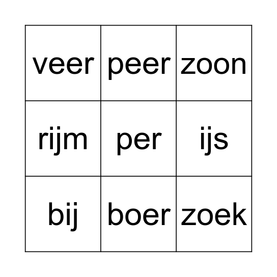 Bingo IJ- Z Bingo Card