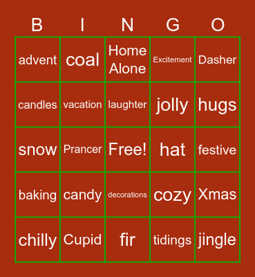 RO Holiday Bingo! Bingo Card
