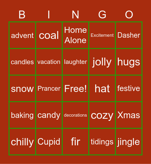 RO Holiday Bingo! Bingo Card