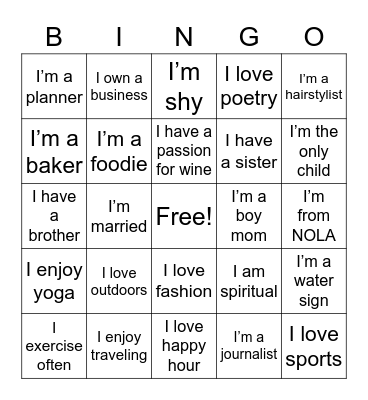 BGSC NOLA Bingo Card