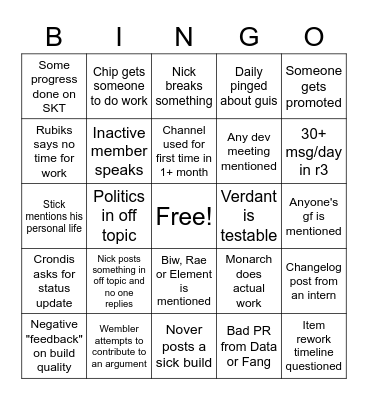 TM Bingo Week 2 Bingo Card