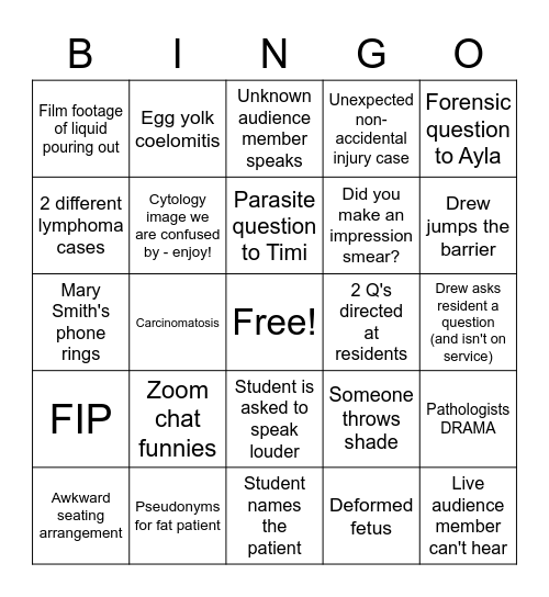 SHOW & TELL Bingo Card