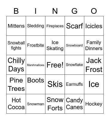 Winter Bingo Card