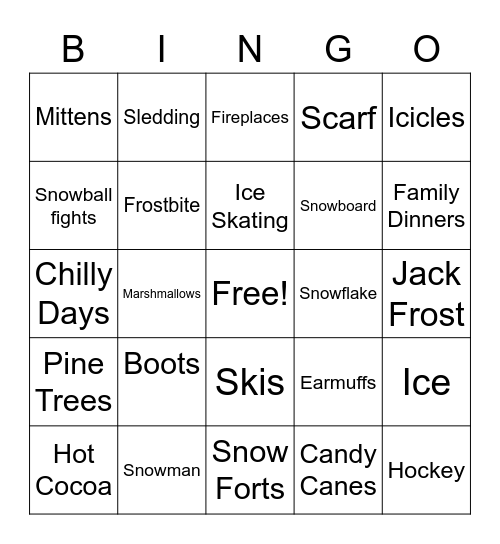 Winter Bingo Card