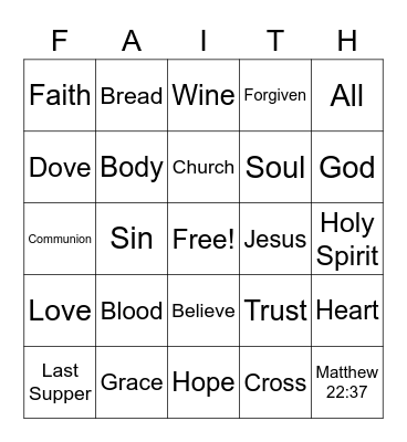 COMMUNION Bingo Card
