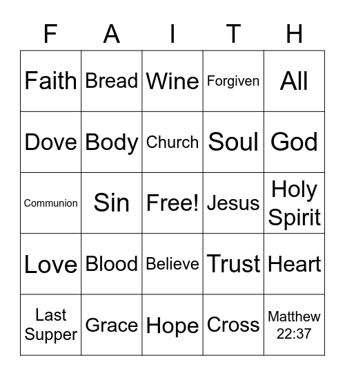 COMMUNION Bingo Card