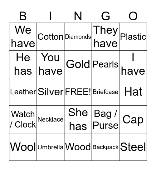 6 Bingo Card