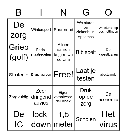 BINGOKAART - PersCo [x] november 2021 Bingo Card