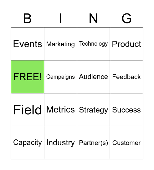 Kamp Kodl + Partner Experience Bingo Card