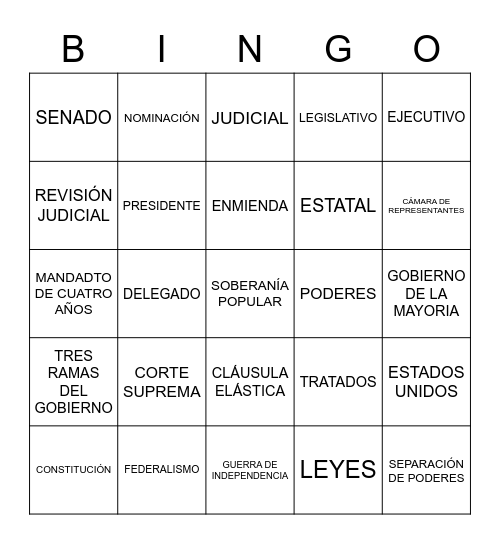 Gr 8 Lesson 9 Bingo Card