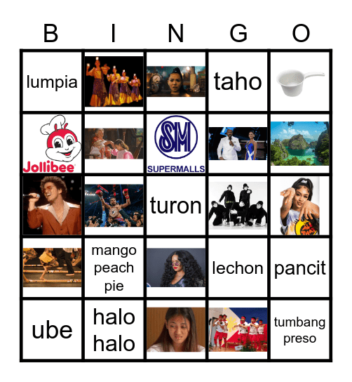 Bingo but make it Filipino Bingo Card