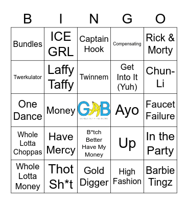 HIP HOP Bingo Card