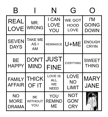 ALL ABOUT MARY J BLIGE Bingo Card