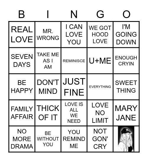 ALL ABOUT MARY J BLIGE Bingo Card