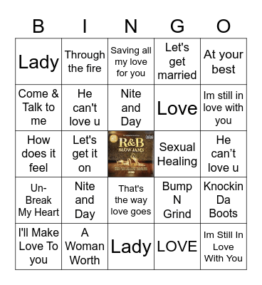 Slow Jams Mix Bingo Card