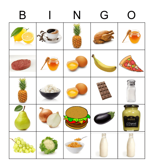 FOOD Bingo Card