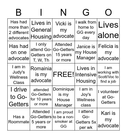 ESSENTIAL MEMBER BINGO Card