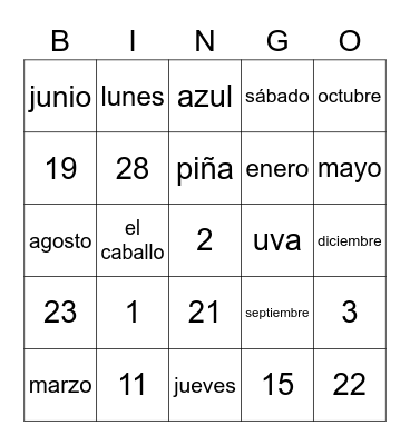 Bingo!!! Bingo Card