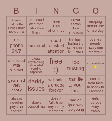 valerie’s issues Bingo Card