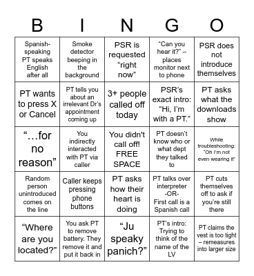 Tech Support 4 Bingo Card