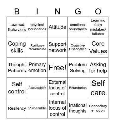 SECTIONS 6-8 BINGO Card