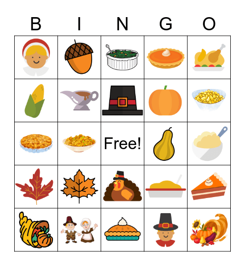 Thanksgiving Bingo Card