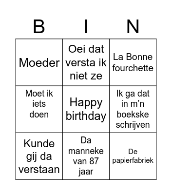 Bingopa Bingo Card
