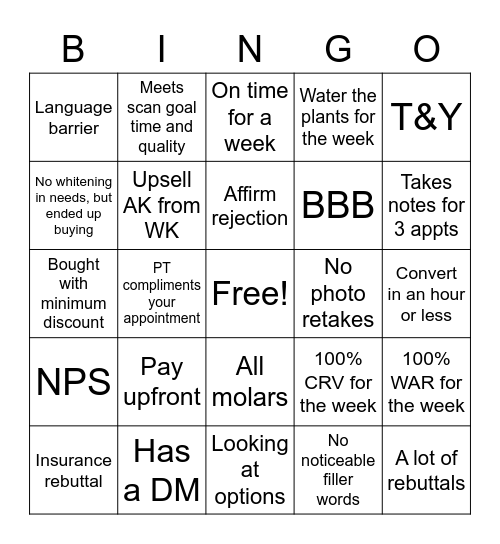 Candid Bingo Card