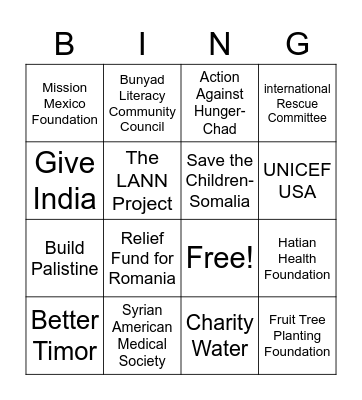 Battle Around the World Bingo Card