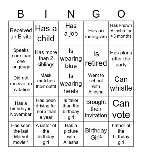 Let's Par-Tea! Find Someone Who... Bingo Card