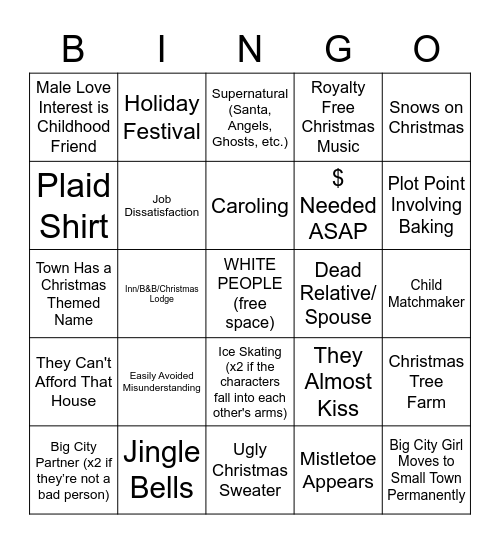 Hallmark Christmas Bingo Tiles Bingo Card
