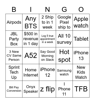 Killian Road Bingo Card Bingo Card