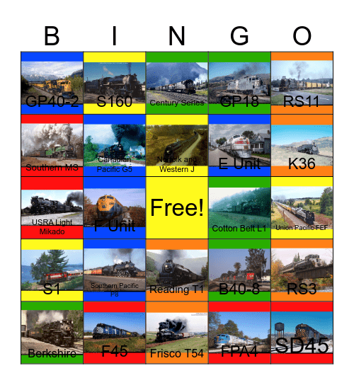 Historical Guide to North American Railroading Bingo Card