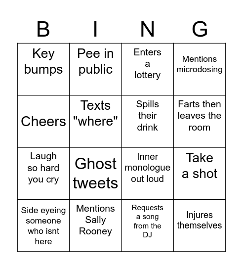 AVERY BINGO Card