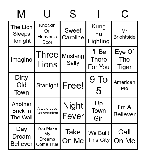 Bingo Card 1 Bingo Card