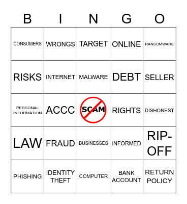 HCHS Scams! Bingo Card