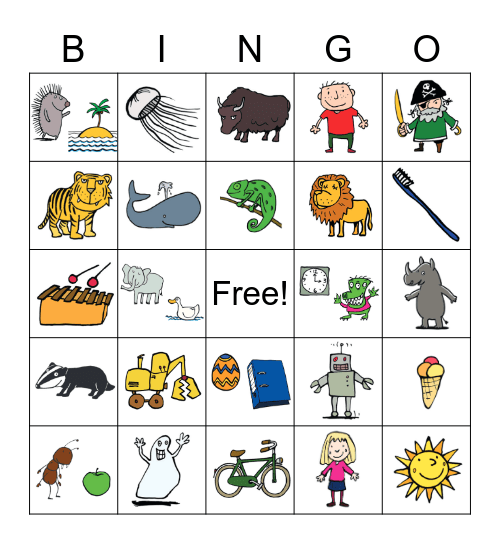 Anlaut-Bingo ABC-Lernlandschaft 2 Bingo Card