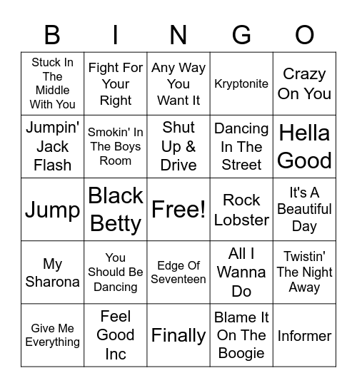 Beef's #1 Bingo Card