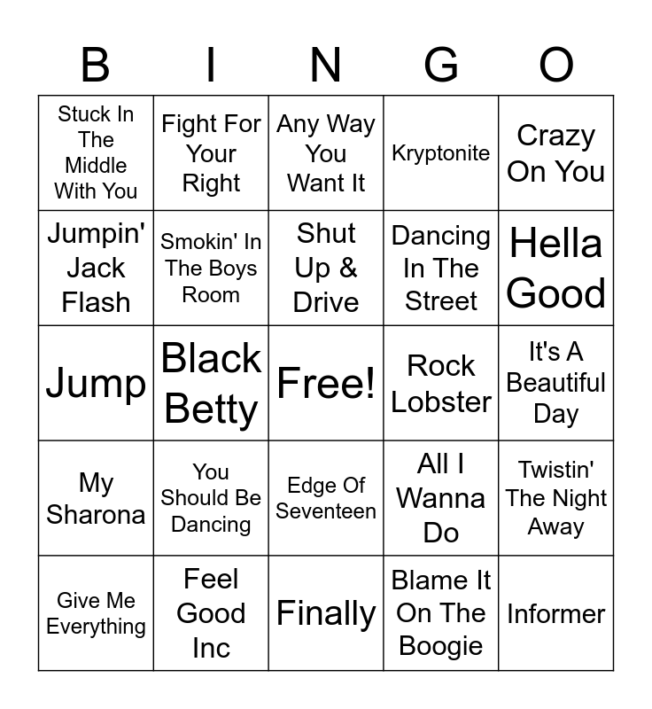 Beef's #1 Bingo Card