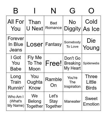 Beef's #3 Bingo Card