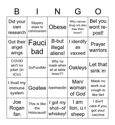 HCA BINGO Card