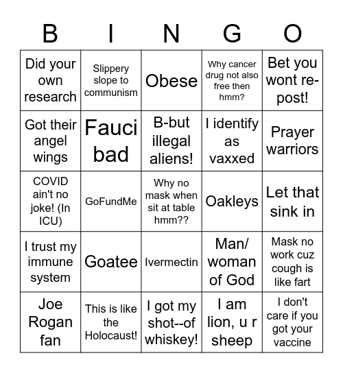 HCA BINGO Card