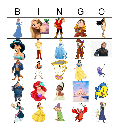 Disney Princess Bingo Card