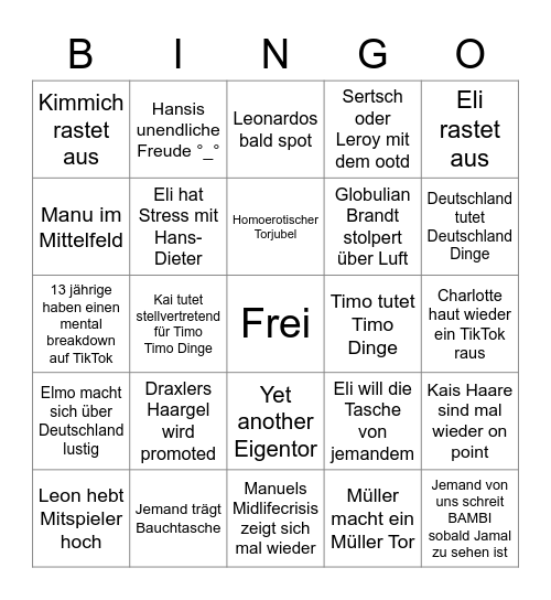 Länderspielphasenbingo Card