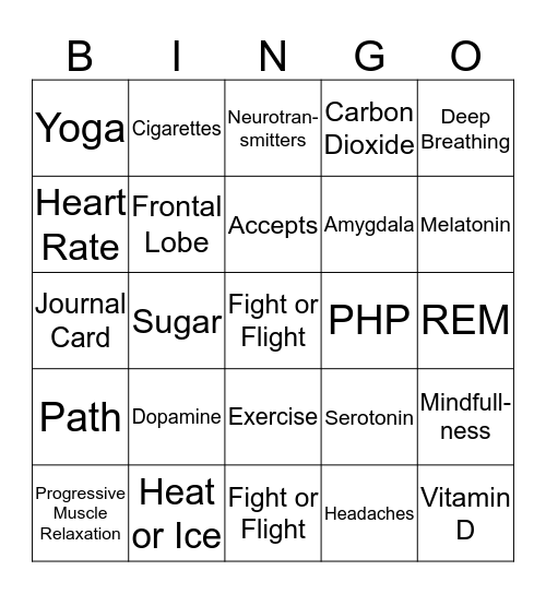 Nurse Betsy Bingo  Bingo Card