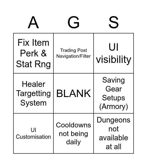 NW Patch Bingo Card
