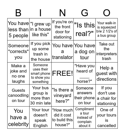 Belle Meade Bingo Round 2 Bingo Card