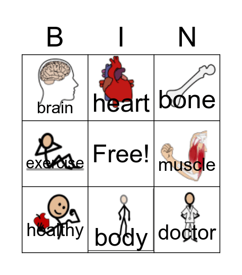 My Body, My Health Bingo Card
